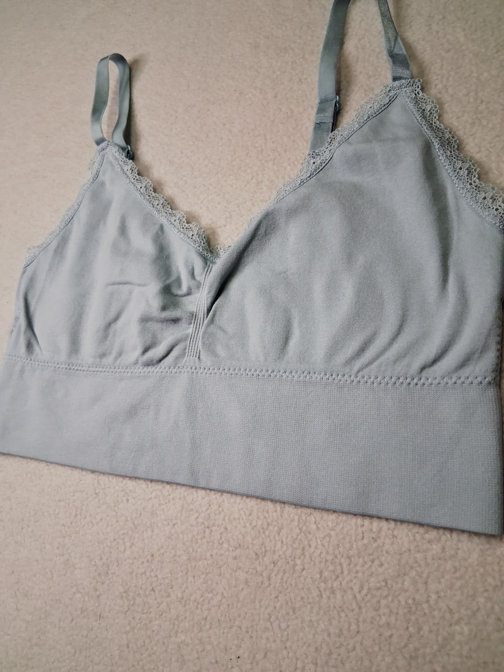 Light Blue Lace-Trim Bralette - Women Intimates - Picture 3 of 6